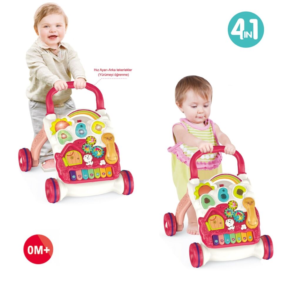 Walker Baby Piyanolu 4in1 Turkuaz Bebek Yürüteci