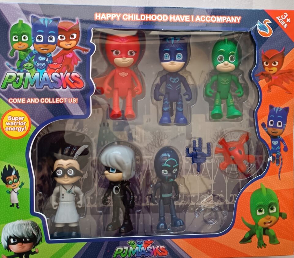 Pijamaskeliler Pjmasks Figür Oyuncak Seti 6 lı Karakter Seti 9 Parça