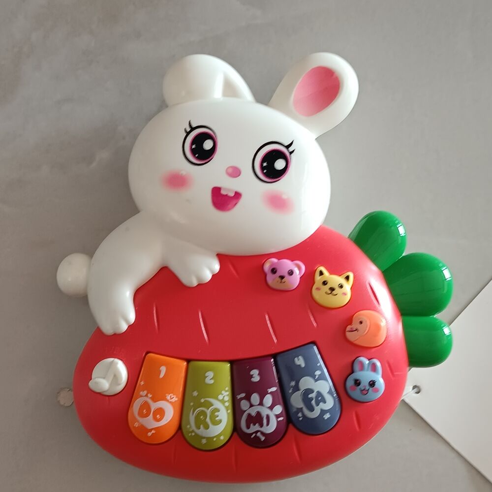 Sesli Işıklı Müzikli tavşan Bebek Piyanosu - Müzikli Işıklı Bebek Piyano Eğitici