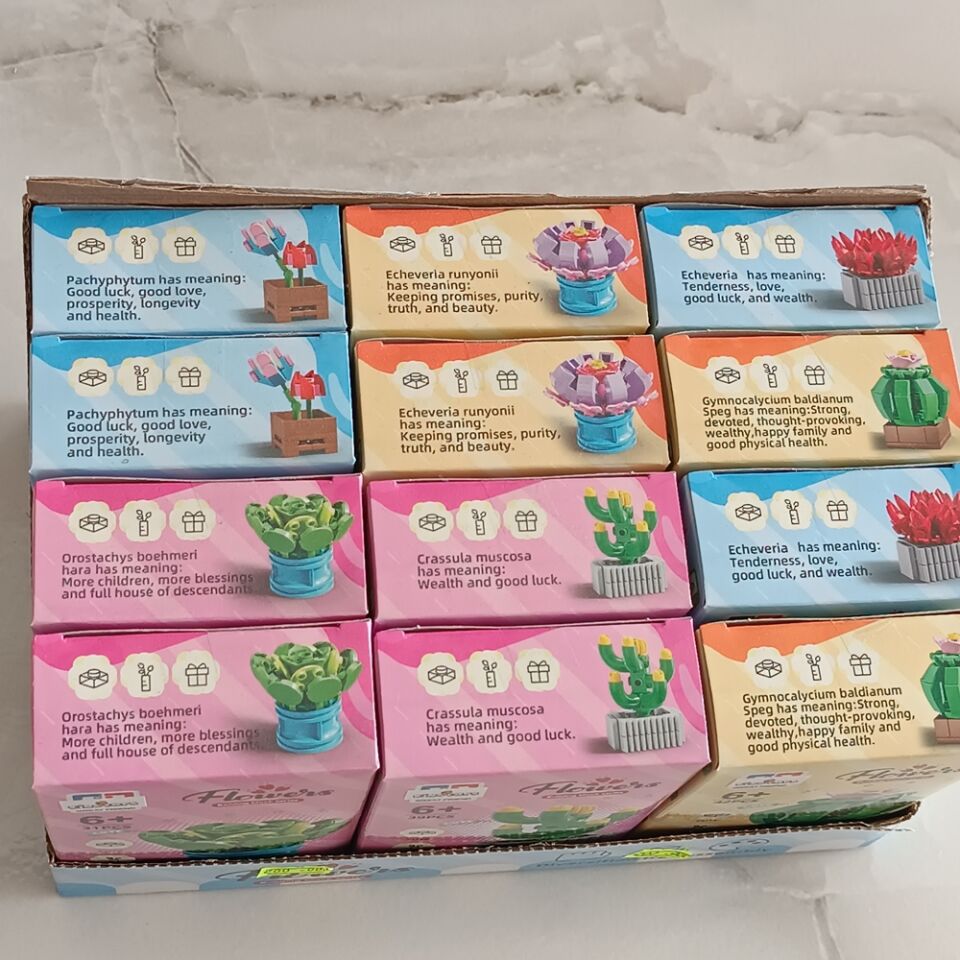 Mini Çicek Lego Seti - Dekoratif Çiçek Yapım Seti - Dekoratif Ev & Ofis Süsü | Hediyelik