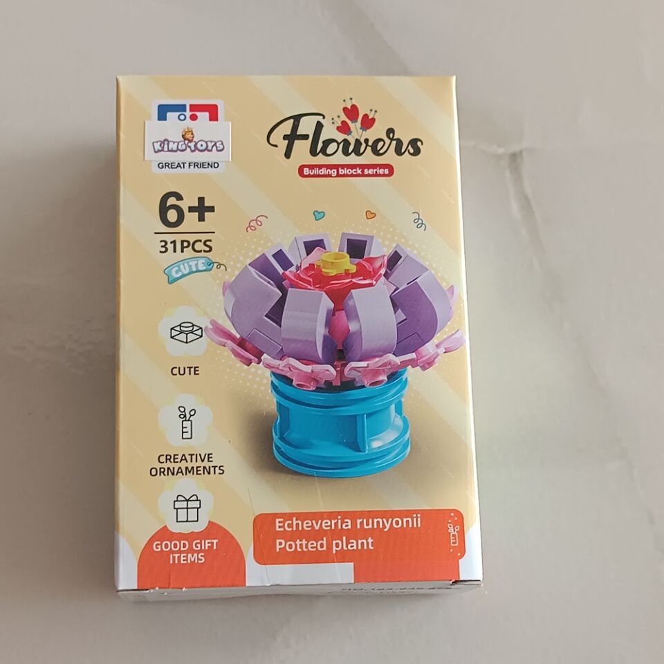 Mini Çicek Lego Seti - Dekoratif Çiçek Yapım Seti - Dekoratif Ev & Ofis Süsü | Hediyelik