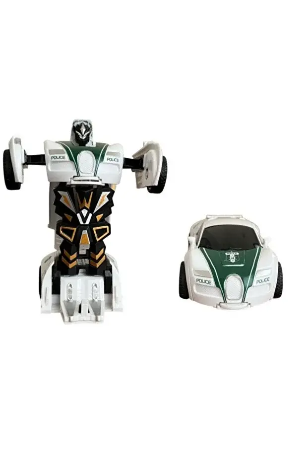 Robota Dönüşen Polis Sürtmeli Polis Arabası Oyuncak Transformers Robot Araba