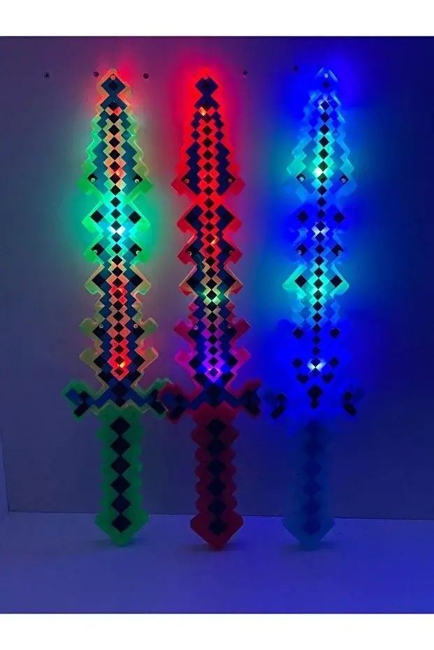 Minecraft Işıklı Sesli Piksel Oyuncak Kılıç 60 Cm (TEK ADET FİYATIDIR)