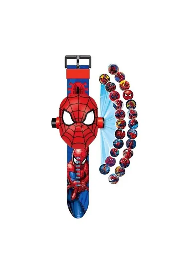Çocuk Spiderman Figürlü Projeksiyonlu Dijital Kol Saati