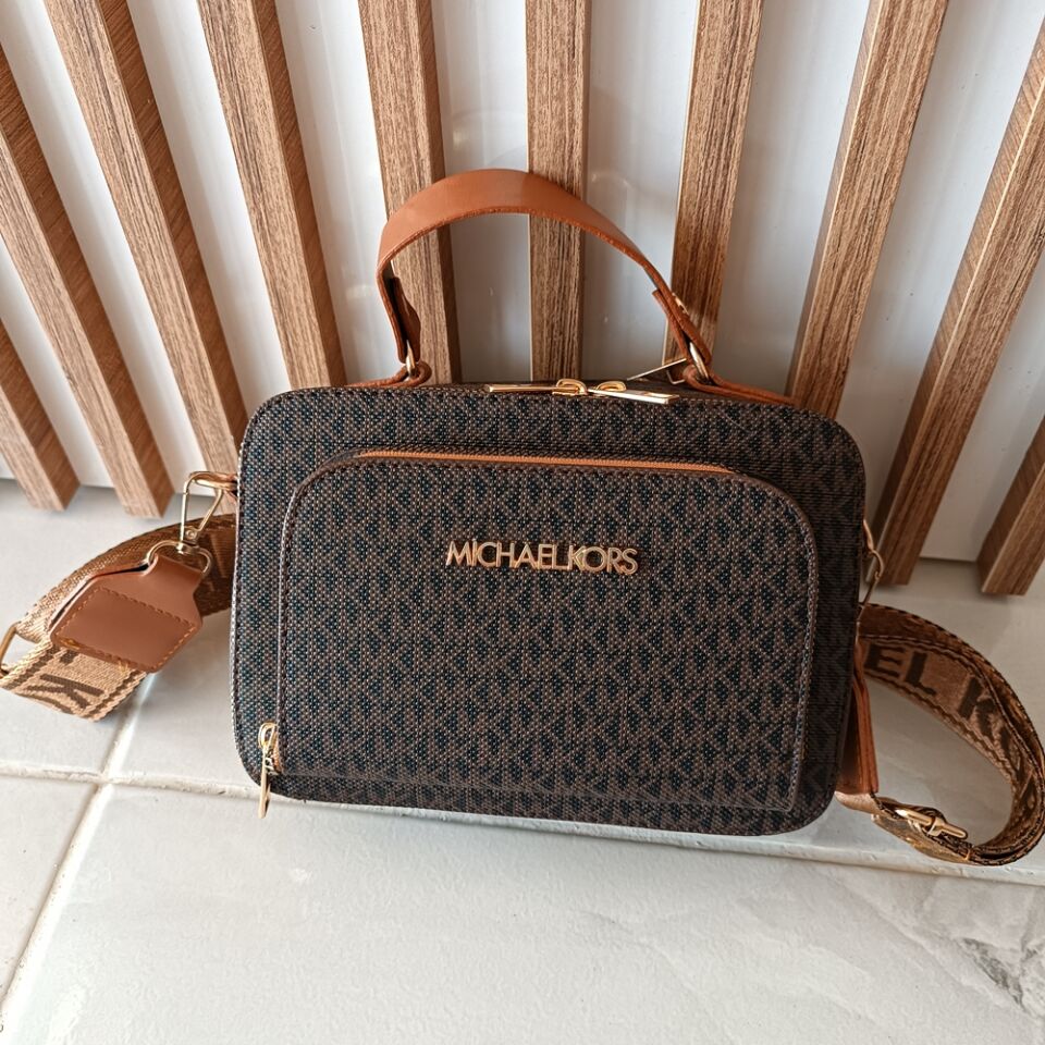 MK kadın omuz çantası orta boy 3 bölmeli