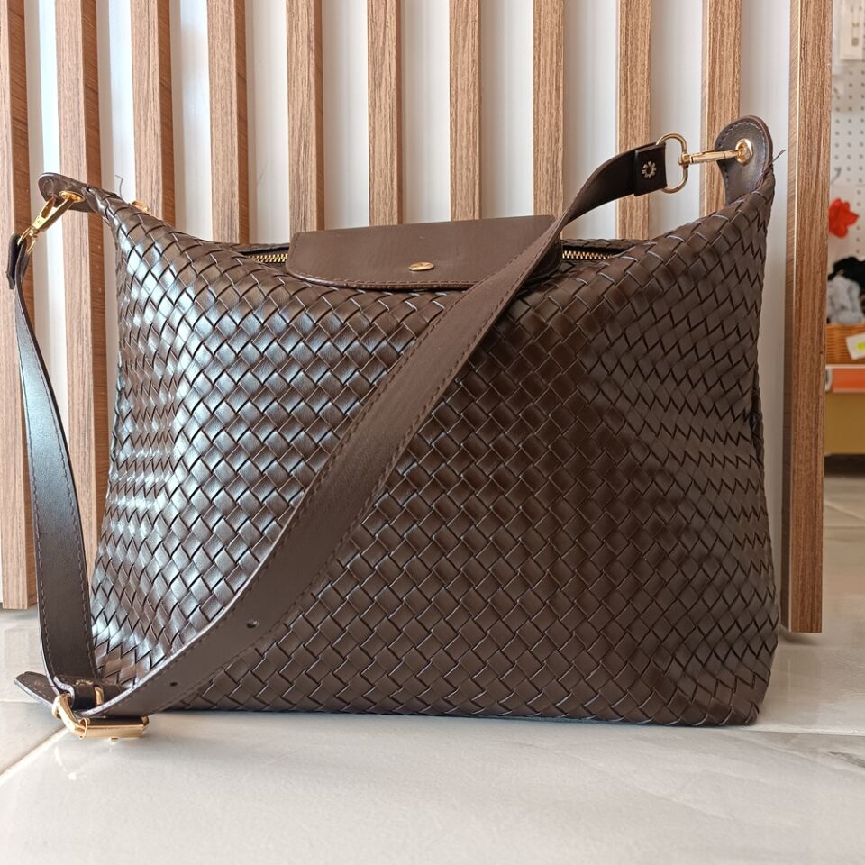 Kadın Örgü Dokulu Günlük Omuz Çantası