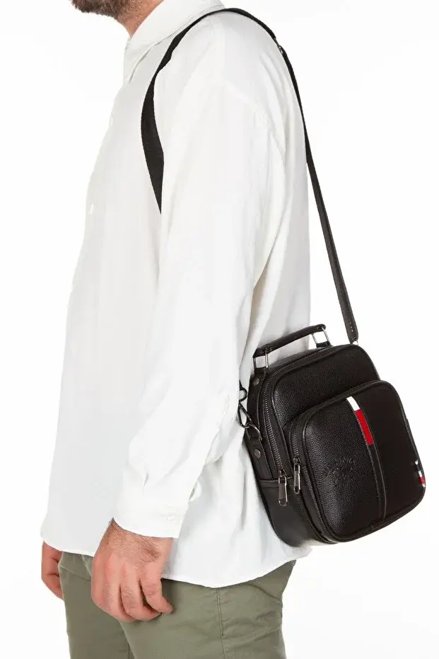 Siyah Deri El Ve Omuz Çanta( ERKEK)