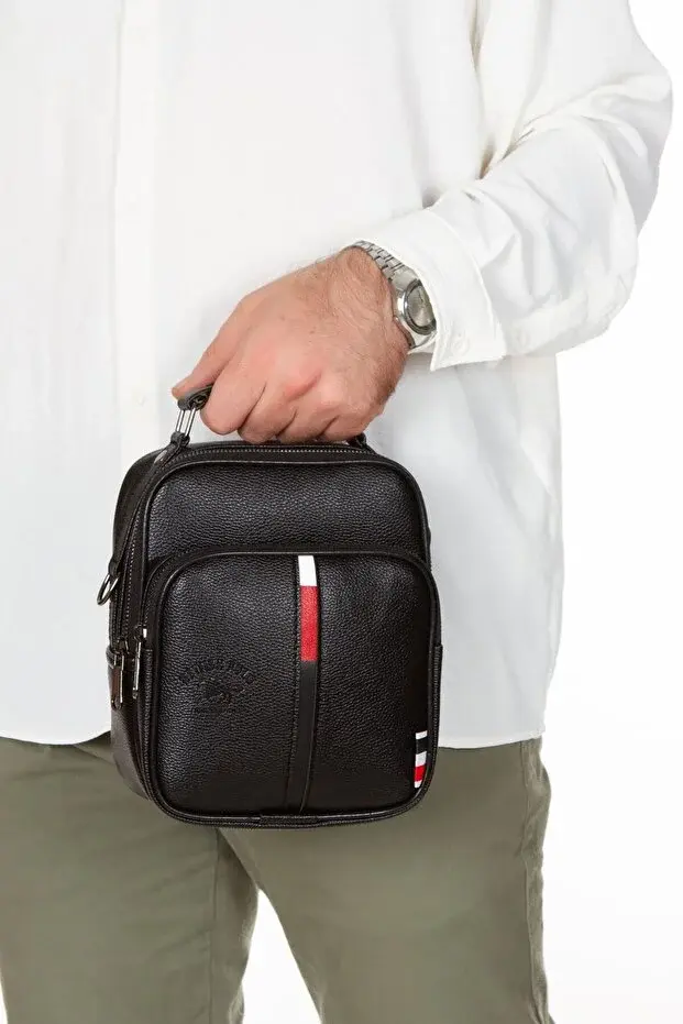 Siyah Deri El Ve Omuz Çanta( ERKEK)