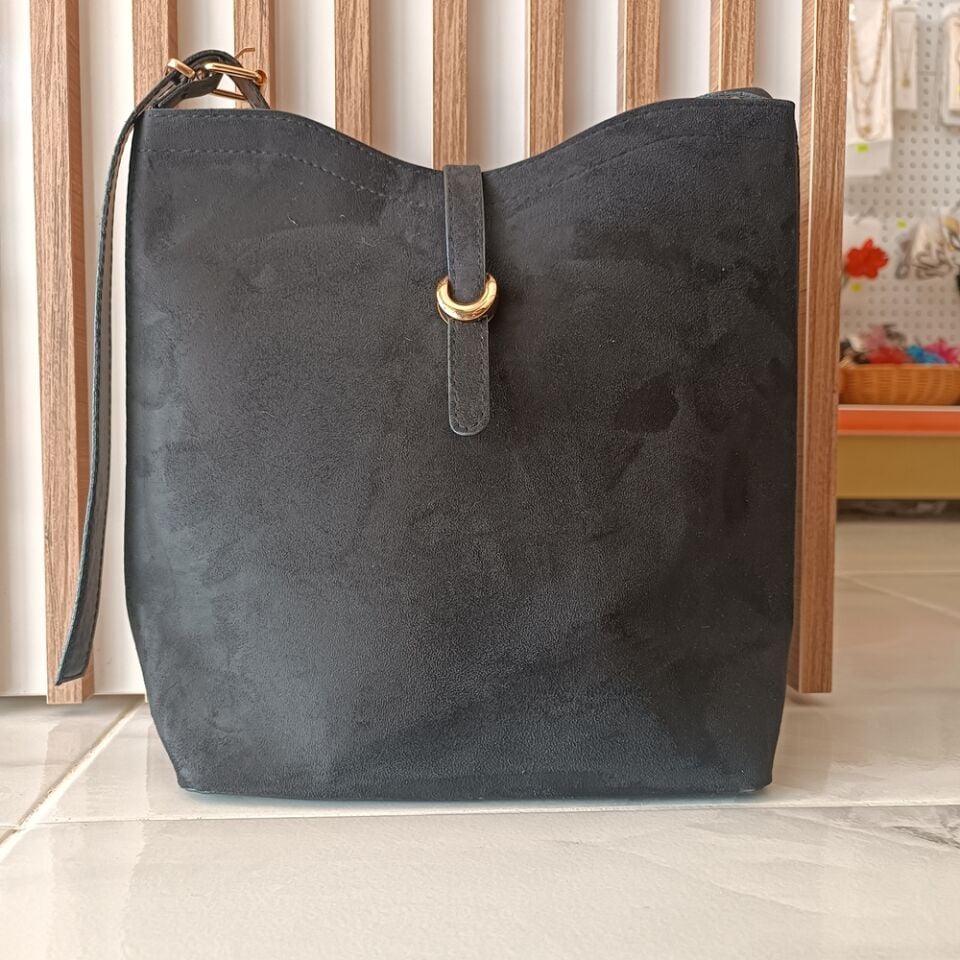 SÜET DERİ KAPAMA İÇİ CÜZDAN DETAYLI ÇANTA