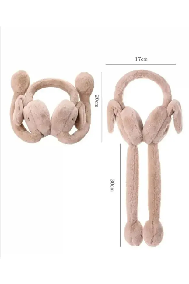 Peluş Tavşanlı Oynar Kulaklı Hareketli  Sesli Kulaklık
